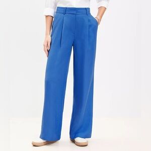 Blue linen Peyton Trousers loft size 12